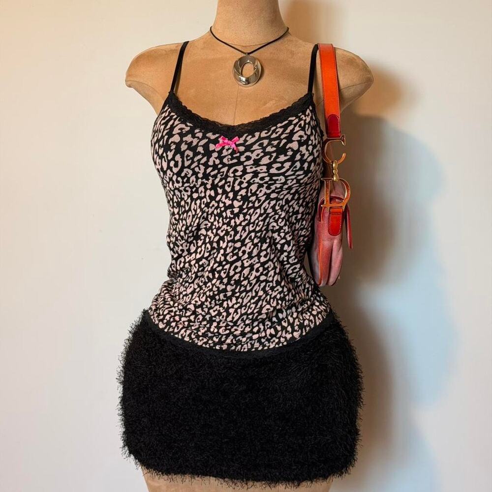Y2k leopard print cami top